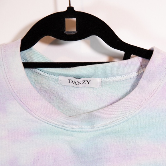 Danzy Tie Dye Ombre Collection Cotton Crew Neck Pullover Sweatshirt Sweater S - Picture 2 of 4